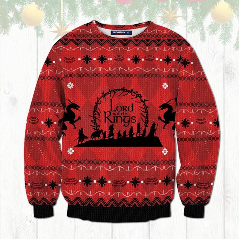 Lord Of The Rings Ugly Christmas Sweater Unisex Knit Wool Ugly Sweater