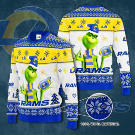 Los Angeles Rams Grinch Knit Ugly Christmas sweater