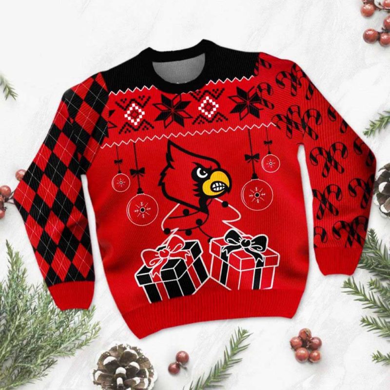 Louisville Cardinals Ugly Christmas Sweater Unisex Knit Wool Ugly Sweater