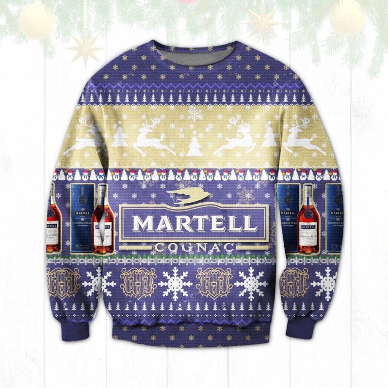 Martell Cognac whiskey Ugly Christmas Sweater Unisex Knit Ugly Sweater