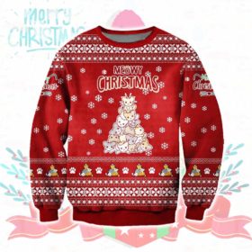 Meowy Christmas Ugly Christmas Knit Sweater