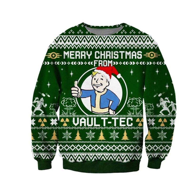 Merry Christmas From Vault tec Ugly Christmas Knit Sweater