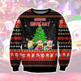 Minions Snow Day Ugly Christmas Knit Sweater