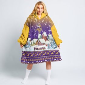 Minnesota Vikings Ugly Christmas Snug Hoodie Oodie Blanket Hoodie
