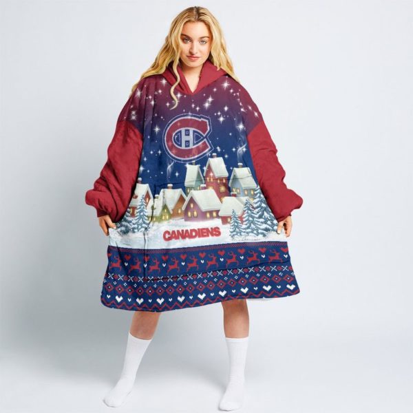 Montreal Canadiens Ugly Christmas Snug Hoodie Oodie Blanket Hoodie