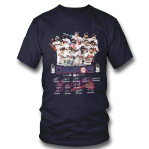 Navy T Shirt Atlanta Braves World Series Champions 2021 MLB Signatures Shirt