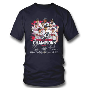 Navy T Shirt Atlanta Braves World Series Champions 2021 Signatures shirt