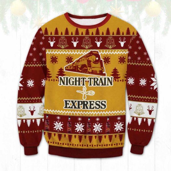 Night Train Express Ugly Christmas Sweater Unisex Knit Wool Ugly Sweater