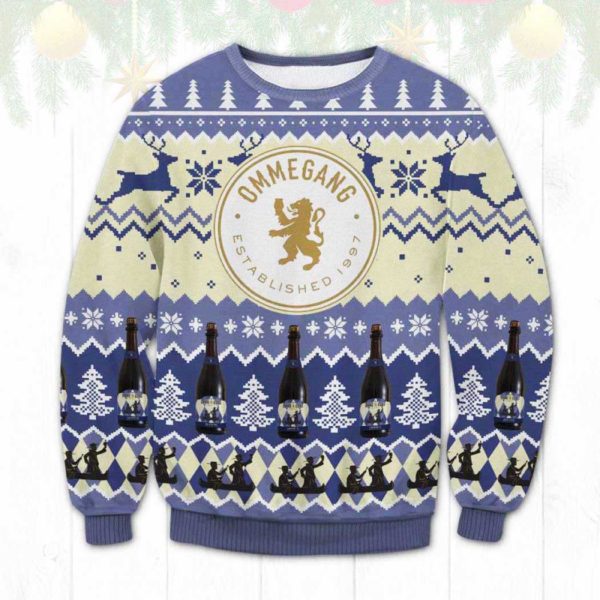 Ommegang Hennepin Ugly Christmas Sweater Unisex Knit Wool Ugly Sweater