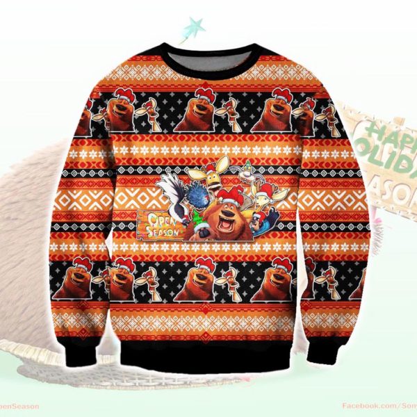 Open Season Ugly Christmas Knit Sweater