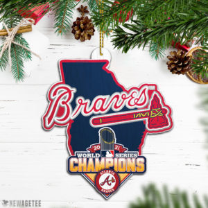 Ornament Decoration Atlanta Braves 2021 World Series Champions Wood Christmas Ornament