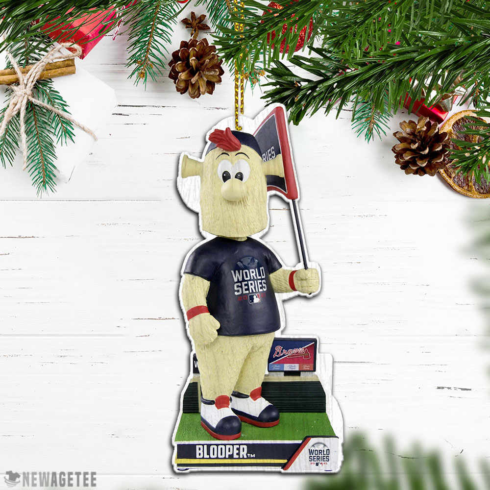 Blooper Pennant Mascot Atlanta Braves Champions 2021 World Series Wood  Christmas Ornament