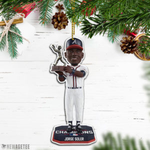 Jorge Soler Atlanta Braves 2021 World Series Champions Mvp Wood Christmas Ornament