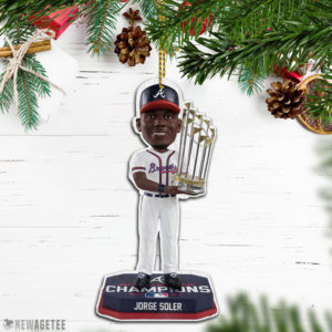 Jorge Soler Atlanta Braves 2021 World Series Champions Wood Christmas Ornament