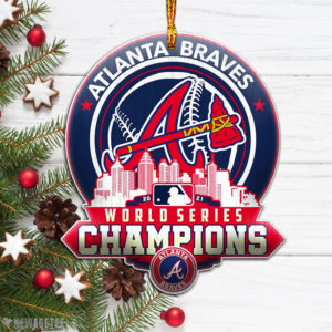 Atlanta Braves Christmas Ornament Mlb World Series Champions 2021