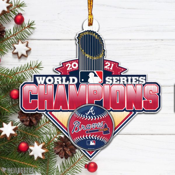 Ornament Gift Champions Atlanta Braves World Series 2021 Wood Christmas Ornament