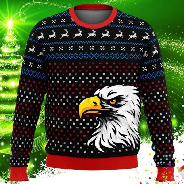 Patriotic Eagle Ugly Christmas Knit Sweater