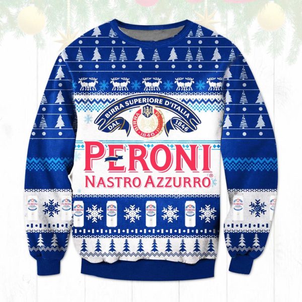 Peroni nastro azzurro Italia Beer Ugly Christmas Sweater Unisex Knit Ugly Sweater