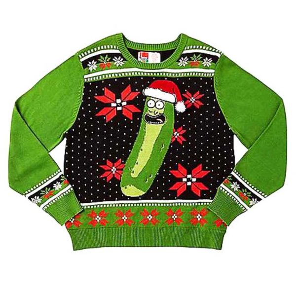 Pickle Rick and Morty Ugly Christmas Sweater Unisex Knit Wool Ugly Sweater