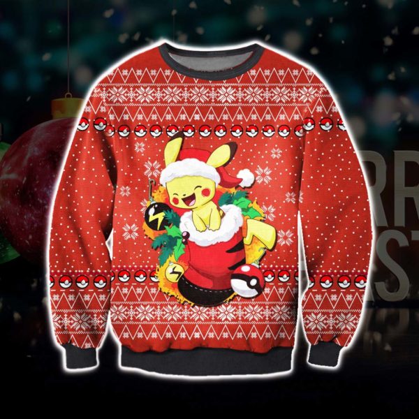 Pikachu Ugly Christmas Sweater Unisex Knit Sweater