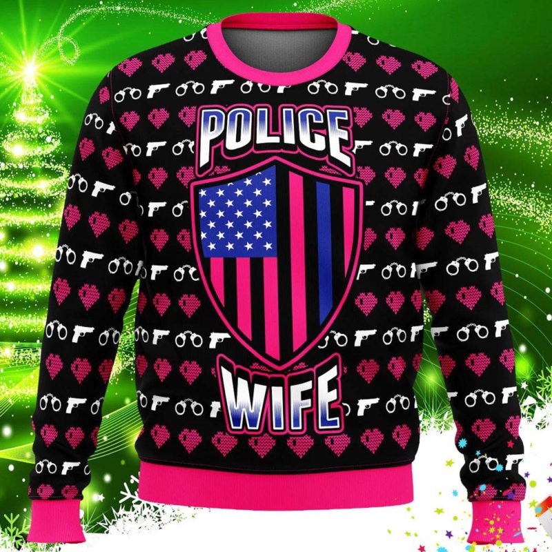 Police Wife Ugly Christmas Knit Sweater