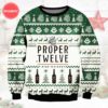 Proper Twelve Irish Whiskey Ugly Christmas Sweater Unisex Knit Wool Ugly Sweater