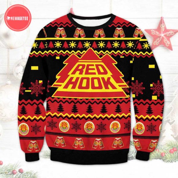 Red Hook Beer Ugly Christmas Sweater Unisex Knit Wool Ugly Sweater