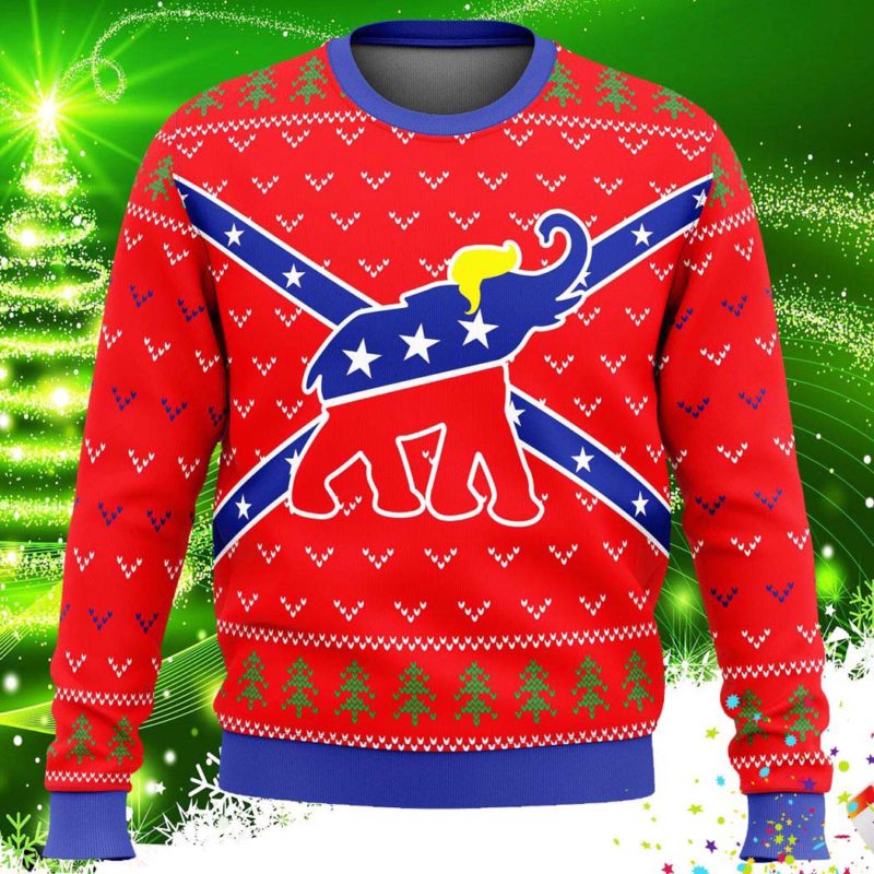Republican Flag Ugly Christmas Knit Sweater Republican Flag Ugly Christmas Knit Sweater