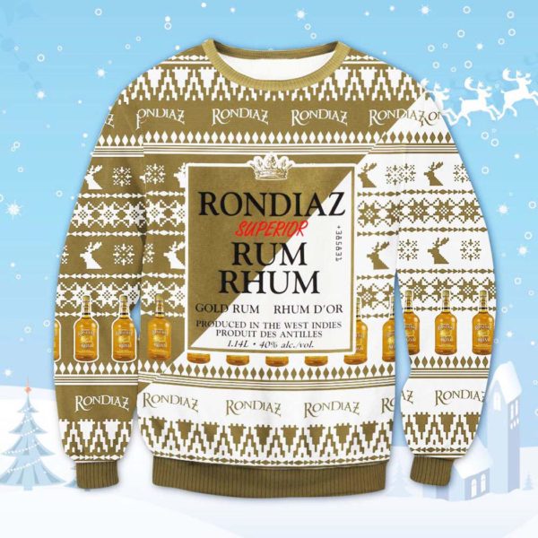 Ron Diaz Superior Rum Ugly Christmas Sweater Unisex Knit Ugly Sweater