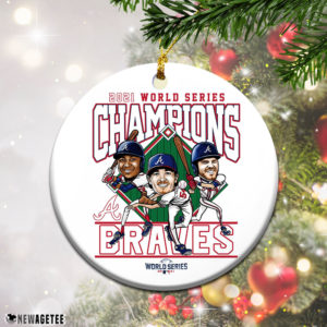 Round Ornament Atlanta Braves MLB World Series Champions Christmas Ornament 2021