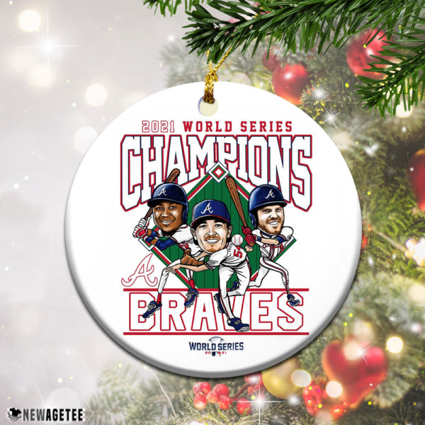 Round Ornament Atlanta Braves MLB World Series Champions Christmas Ornament 2021