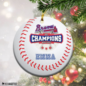 Round Ornament Atlanta Braves Ornament Baseball World Series 2021 Custom Name