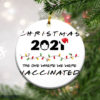 Round Ornament Christmas 2021 The One Where We Were Vaccinated Christmas Ornament