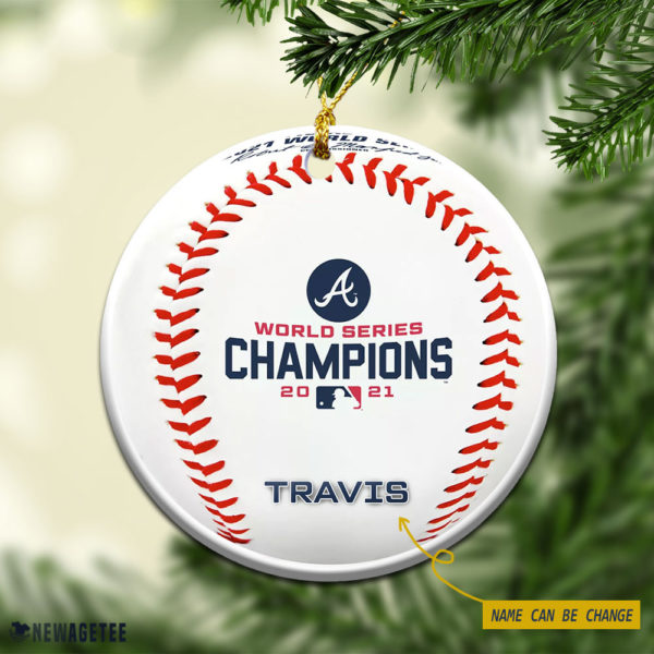 Round Ornament Custom Atlanta Braves WinCraft 2021 World Series Champions Christmas Ornament 1