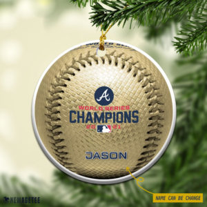 Round Ornament Custom Name Atlanta Braves Baseball World Series Champions 2021 Christmas Ornament