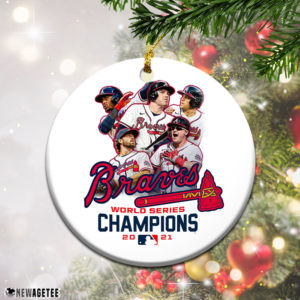 Round Ornament Freddie Freeman Atlanta Braves Team World Series 2021 Champions Christmas Ornament