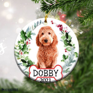 Round Ornament Golden Doodle Christmas Ornament Personalized Gift Lover