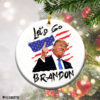 Round Ornament Lets Go Brandon Trump 2021 Christmas Tree Ornament
