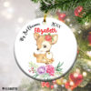 Round Ornament Personalized Baby Deer My Second 2nd Christmas Ornament