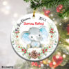 Round Ornament Personalized Baby Elephant Boy My First Christmas Ornament