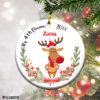 Round Ornament Personalized My 4th Christmas ornament Baby Deer gift