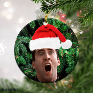 Round Ornament St Nicolas Cage Face Off Christmas Ornament Small Gift For Friend