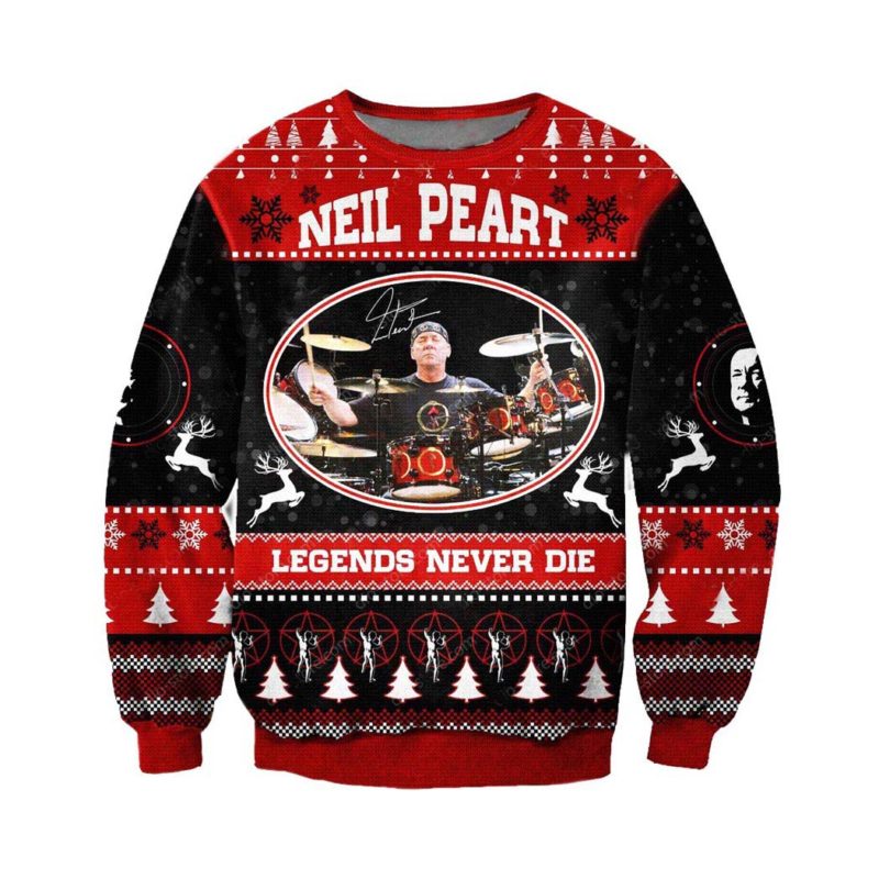 Rush Rock Neil Peart Drummer Legend Never Die Ugly Christmas Knit Sweater Rush Rock Neil Peart Drummer Legend Never Die Ugly Christmas Knit Sweater