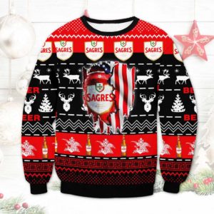 Sagres Beer Brewery Ugly Christmas Sweater Unisex Knit Ugly Sweater