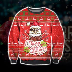 Santa Claws Ugly Christmas Knit Sweater