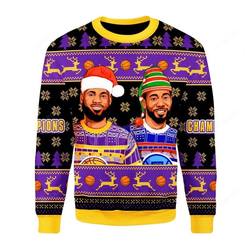 Santa Lebron James Basketball Legends Merry Ugly Christmas Knit Sweater Santa Lebron James Basketball Legends Merry Ugly Christmas Knit Sweater