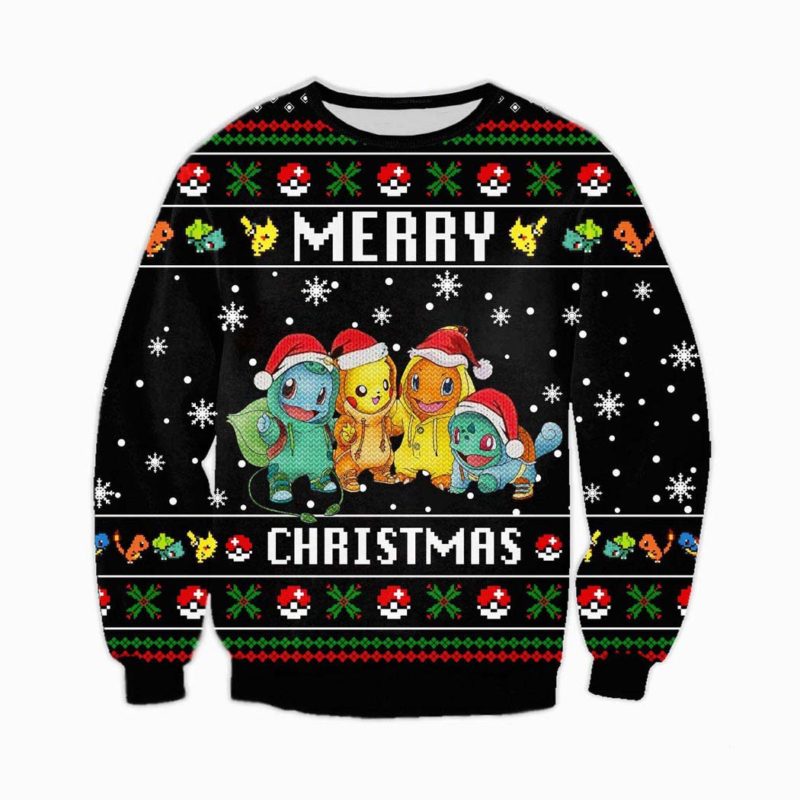 Santa Pokemon Merry Ugly Christmas Knit Sweater Santa Pokemon Merry Ugly Christmas Knit Sweater