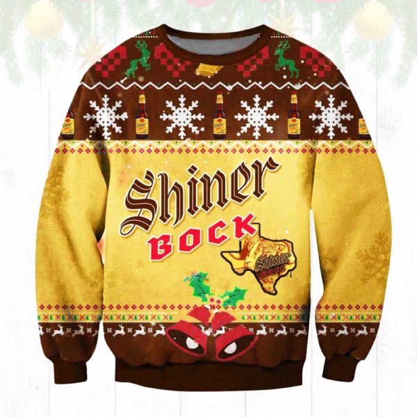 Shiner Bock Ugly Christmas Sweater Unisex Knit Wool Ugly Sweater