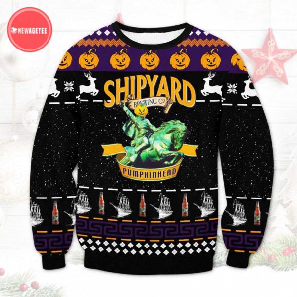 Shipyard Pumpkinhead Ugly Christmas Sweater Unisex Knit Wool Ugly Sweater