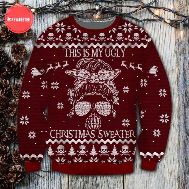 Skull This Is My Ugly Christmas Sweater Unisex Knit Wool Ugly Sweater